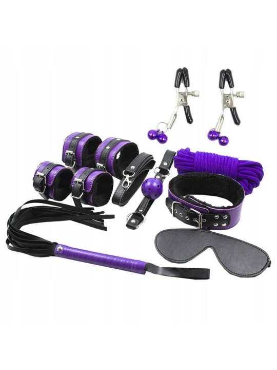 SECRETPLAY - BDSM SET 8PCS PURBLE / BLACK.