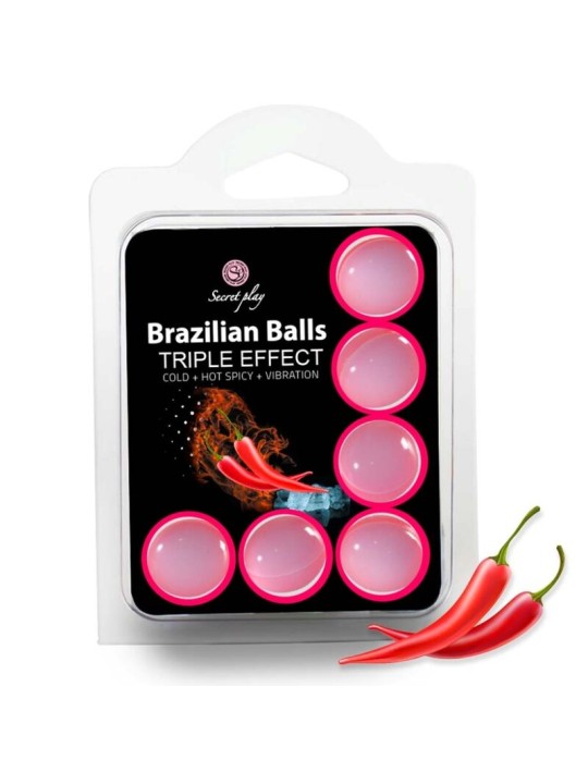 SECRETPLAY - SET 6 BRAZILIAN BALLS TRIPLE EFFECT