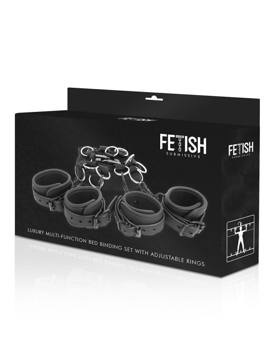 FETISH SUBMISSIVE - LUXE NEOPREEN VOERING BED BONDAGE SET
