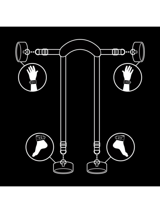 FETISH SUBMISSIVE - POSIZIONE MASTER CON 4 MANETTE RIVESTITE IN NOPREN