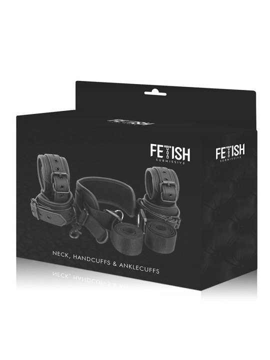 FETISH SUBMISSIVE - POSIZIONE MASTER CON 4 MANETTE RIVESTITE IN NOPREN