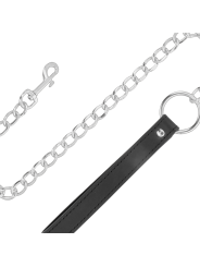 DARKNESS - COLLIER EN CUIR SOUPLE AVEC CHAÎNE