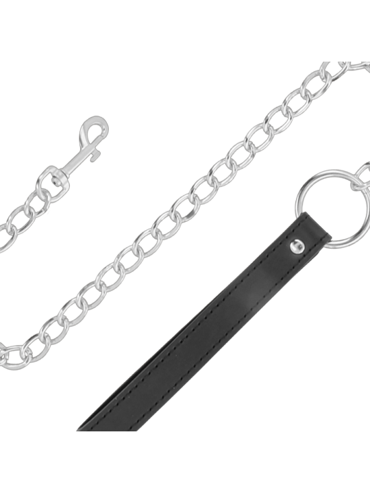 DARKNESS - COLLIER EN CUIR SOUPLE AVEC CHAÎNE