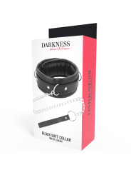 DARKNESS - COLLIER EN CUIR SOUPLE AVEC CHAÎNE