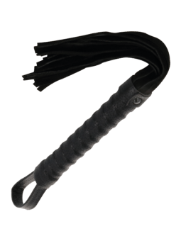 DARKNESS - LÁTIGO BONDAGE NEGRO CON MANGO DE PIEL