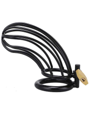 METAL HARD - GAIOLA DE ANEL DE CASTIDADE DE PSSARO PRETO DE METAL