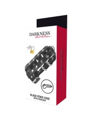 DARKNESS - GAIOLA DE CASTIDADE DE COURO COM FECHADURA