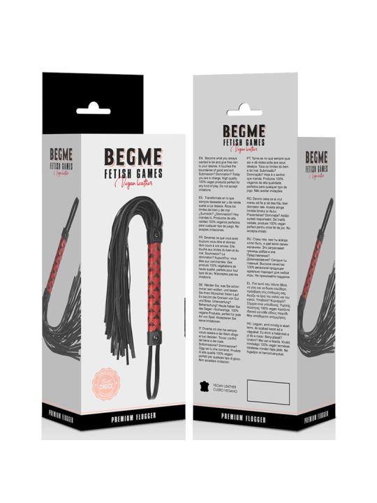 BEGME - FLOGGER DE COURO VEGANO EDIO VERMELHA