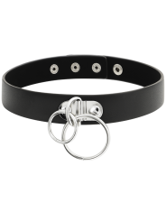 COQUETTE CHIC DESIRE - DOPPELRING-HALSBAND AUS VEGANEM LEDER