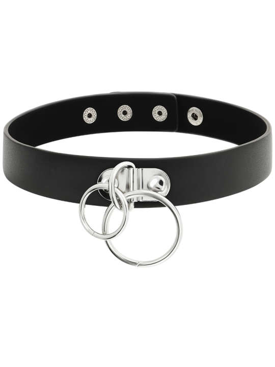 COQUETTE CHIC DESIRE - CHOKER CUERO VEGANO DOBLE ANILLA