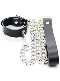 OHMAMA FETISH - PENIS NECKLACE AND LEATHER STRAP WITH METAL CHAIN