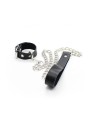 OHMAMA FETISH - COLLIER PÉNIS ET BRACELET EN CUIR AVEC CHAÎNE MÉTALLIQ