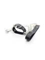 OHMAMA FETISH - COLLIER PÉNIS ET BRACELET EN CUIR AVEC CHAÎNE MÉTALLIQ