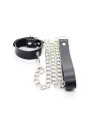 OHMAMA FETISH - COLLIER PÉNIS ET BRACELET EN CUIR AVEC CHAÎNE MÉTALLIQ