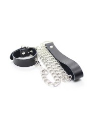 OHMAMA FETISH - PENISKRAAG EN LEDEREN BAND MET METALEN KETTING