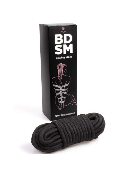 SECRETPLAY - CORDE DE BONDAGE NOIRE COLLECTION BDSM