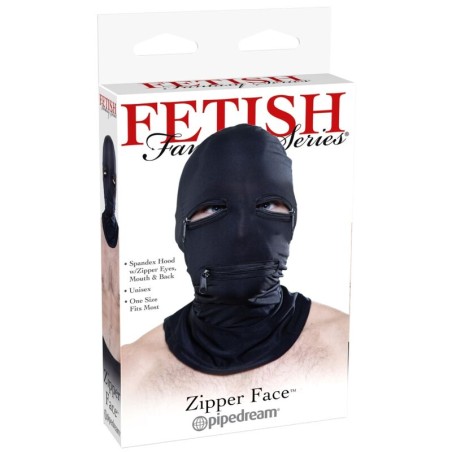 FETISH FANTASY SERIE - ZWARTE BALACLAVA MET RITSEN