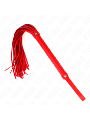 KINK - FOUET AVEC MANCHE TEXTURÉ ROUGE 48,5 CM