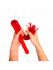 KINK - FOUET AVEC MANCHE TEXTURÉ ROUGE 48,5 CM