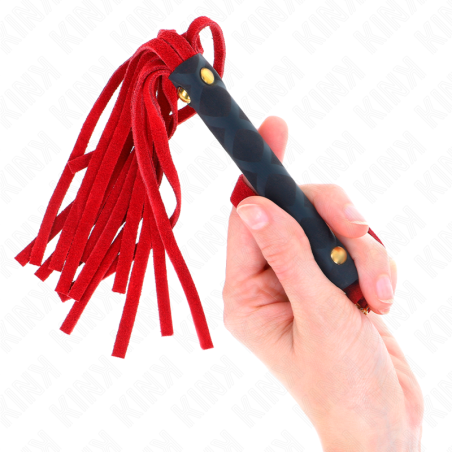 KINK - ROOD SUÈDE MINI ZWEEP 30 CM
