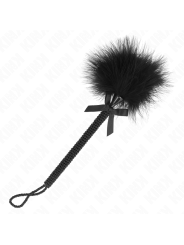 KINK - NYLONSEILSTAB MIT KITZELFEDERN UND SCHWARZER SCHLEIFE 25 CM