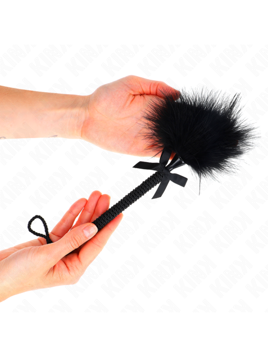 KINK - NYLON ROPE WAND WITH TICKLE FEATHERS AND BLACK BOW 25 CM