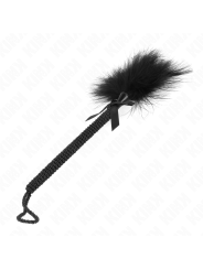 KINK - BACCHETTA IN CORDA DI NYLON CON PIUME TICKLE E FIOCCO NERO 25 C
