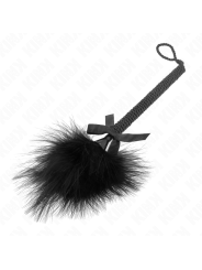 KINK - NYLONSEILSTAB MIT KITZELFEDERN UND SCHWARZER SCHLEIFE 25 CM