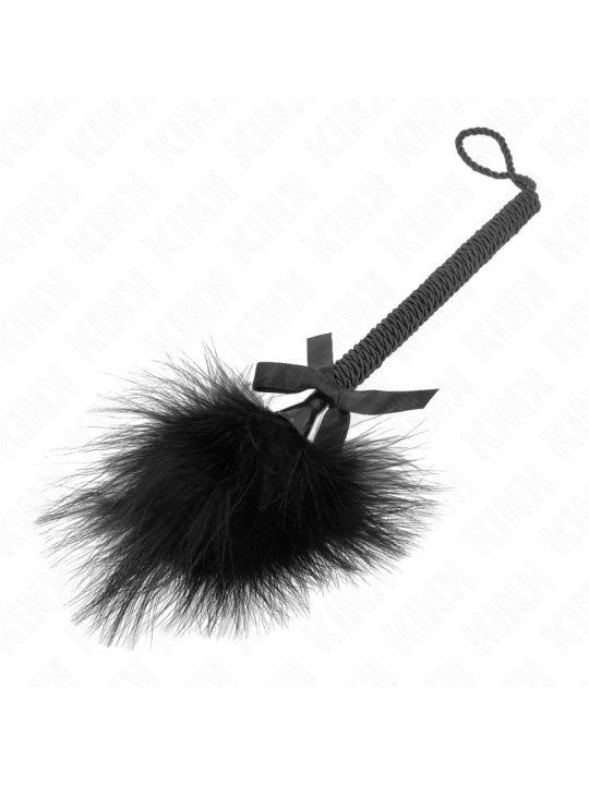 KINK - NYLONSEILSTAB MIT KITZELFEDERN UND SCHWARZER SCHLEIFE 25 CM