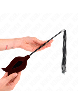 KINK - Fouet à pompon en silicone forme rose 45 cm