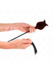 KINK - Fouet à pompon en silicone forme rose 45 cm