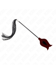 KINK - Fouet à pompon en silicone forme rose 45 cm