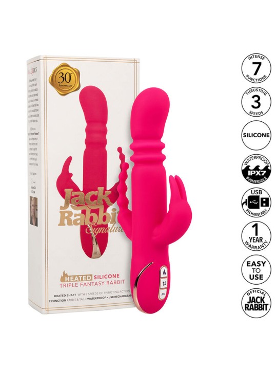 CALEXOTICS - JACK FANTASY DREIFACH BEHEIZTER VIBRATOR RABBIT ROSA