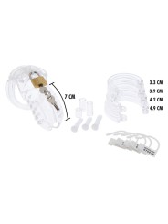 HIDDEN DESIRE - EXTREME CHASTITY COCK CAGE ACRYLIC ADJUSTABLE CLEAR