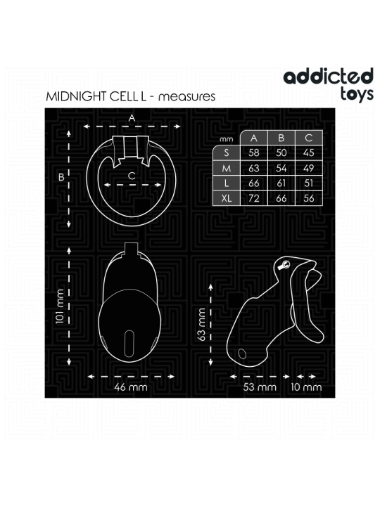 ADDICTED TOYS LOCKED - MINDNIGHT CELL CAGE À PÉNIS TAILLE L