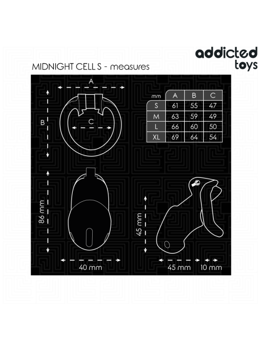 ADDICTED TOYS LOCKED - MINDNIGHT CELL PENIS CAGE GRÖSSE S