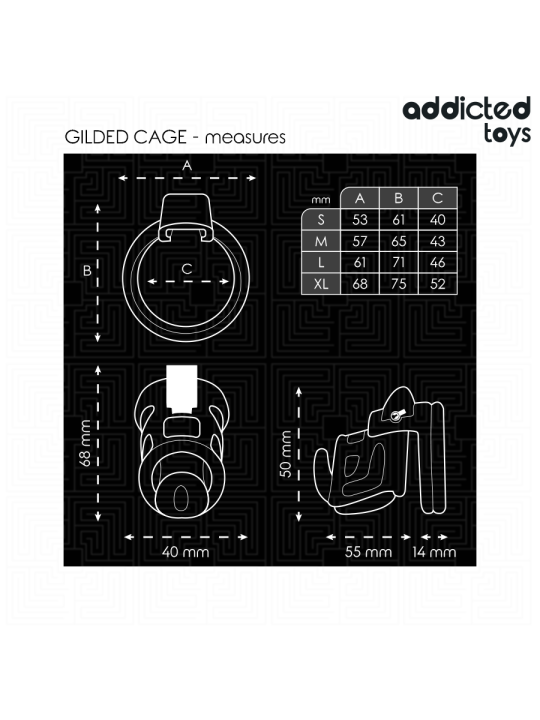 ADDICTED TOYS LOCKED - GILDEN CAGE PENIS CAGE 8,5 CM
