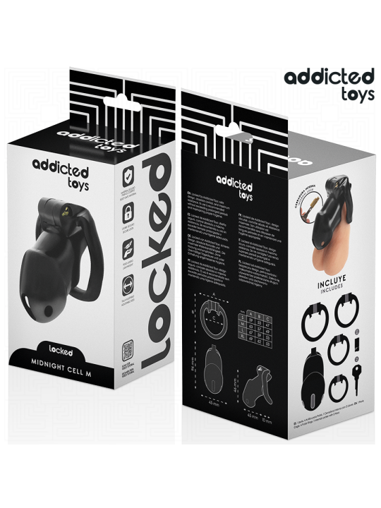 ADDICTED TOYS LOCKED - MINDNIGHT CELL JAULA PARA PENE TALLA M
