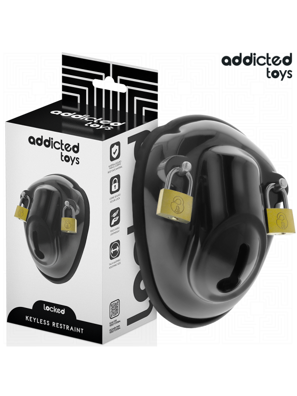 ADDICTED TOYS LOCKED - SCHLÜSSELLOSER PENISKÄFIG 11,5 CM
