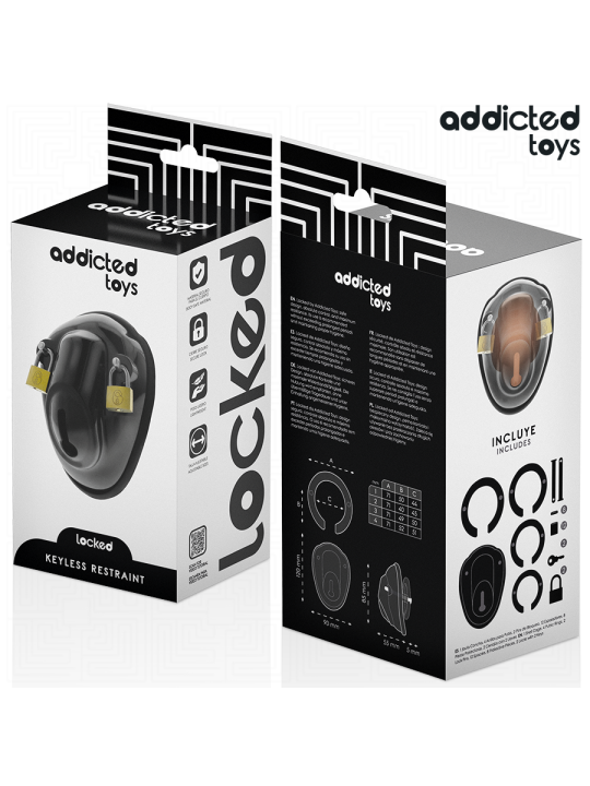 ADDICTED TOYS LOCKED - SCHLÜSSELLOSER PENISKÄFIG 11,5 CM