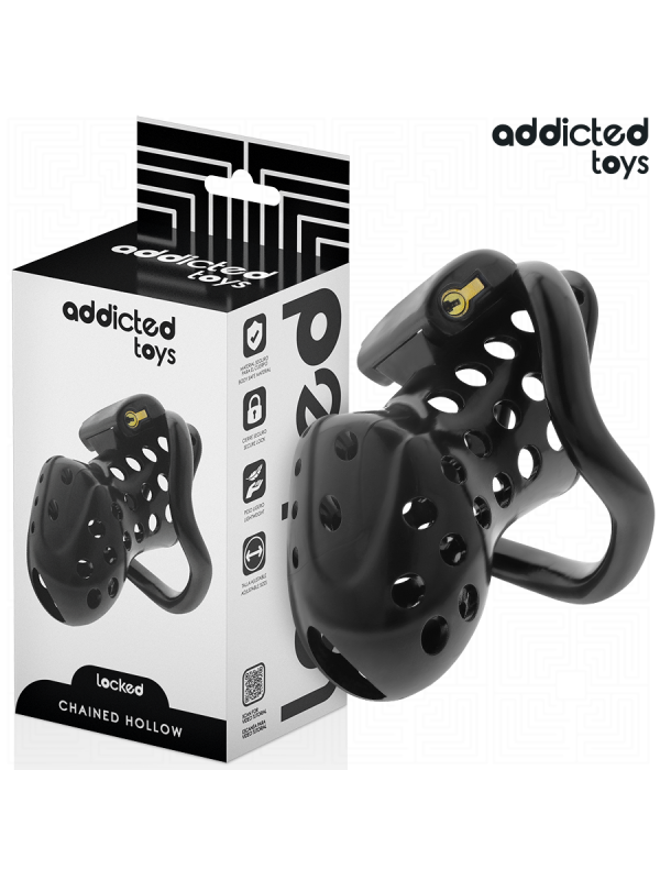 ADDICTED TOYS LOCKED - CHAINED HOLLOW PENIS CAGE 10.5 CM