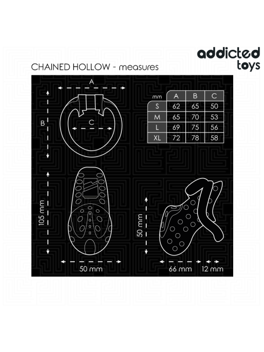 ADDICTED TOYS LOCKED - KETTING HOLLE PENIS KOOI 10,5 CM
