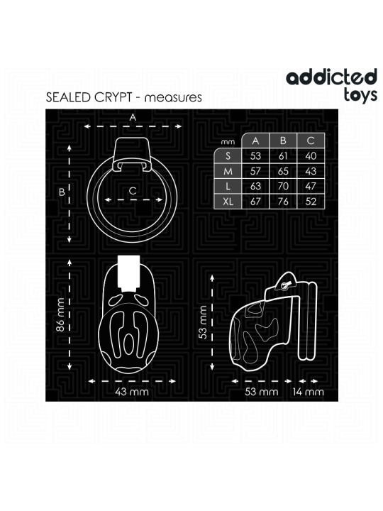 ADDICTED TOYS LOCKED - GAIOLA DE PÊNIS CRYPT SELADA 8 CM