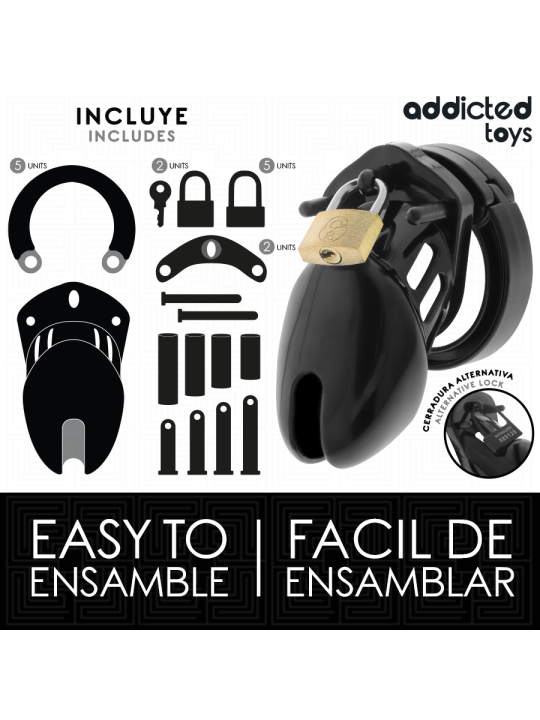 ADDICTED TOYS LOCKED - GABBIA PER PENE OBSIDIAN HOLD TAGLIA S
