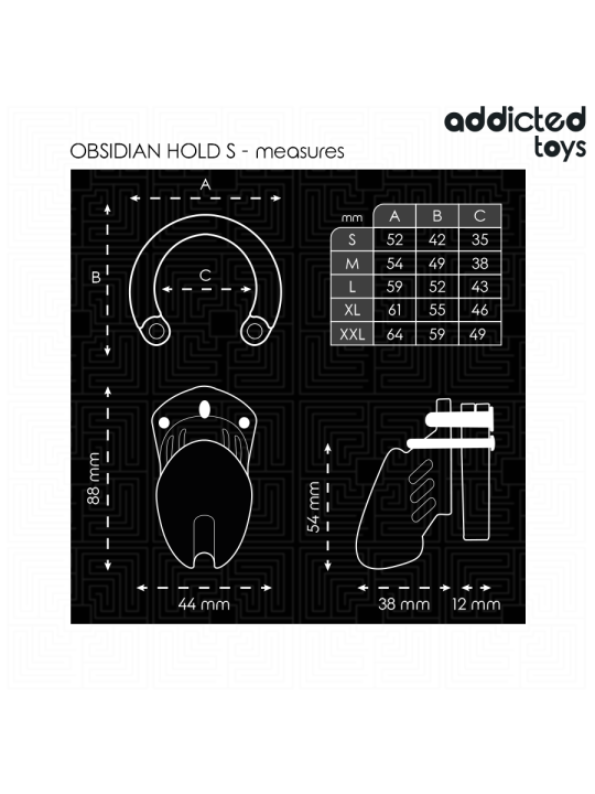 ADDICTED TOYS LOCKED - OBSIDIAN HOLD JAULA PARA PENE TALLA S