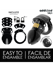ADDICTED TOYS LOCKED - CAGE À PÉNIS CHASTETÉ PROFONDEUR 7,5 CM