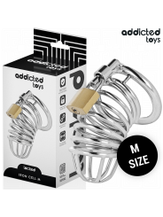ADDICTED TOYS LOCKED - IJZEREN CEL METALEN PENIS KOOI MAAT M