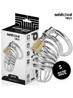 ADDICTED TOYS LOCKED - CAGE À PÉNIS EN MÉTAL IRON CELL 4 CM TAILLE S