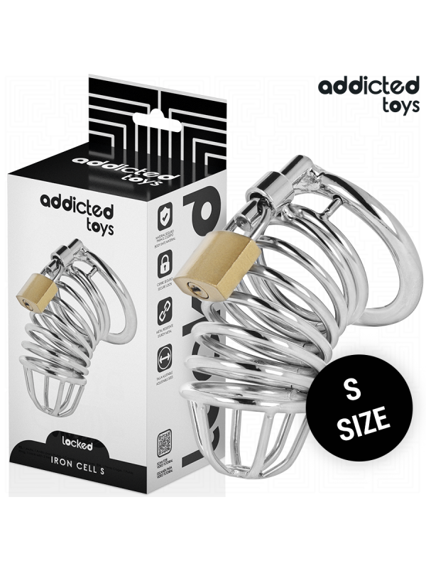 ADDICTED TOYS LOCKED - IRON CELL METALL-PENISKÄFIG 4 CM GRÖSSE S