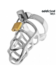 ADDICTED TOYS LOCKED - GABBIA PER PENE CON SERRATURA IN ARGENTO TAGLIA